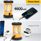 Lámpara CT CAPETRONIX Linterna de campamento, luz brillante de campamento de 3200 lúmenes, linterna LED recargable de 4600 mAh para cortes de energía, 5 modos de luz, lámpara de campamento para pesca, huracán