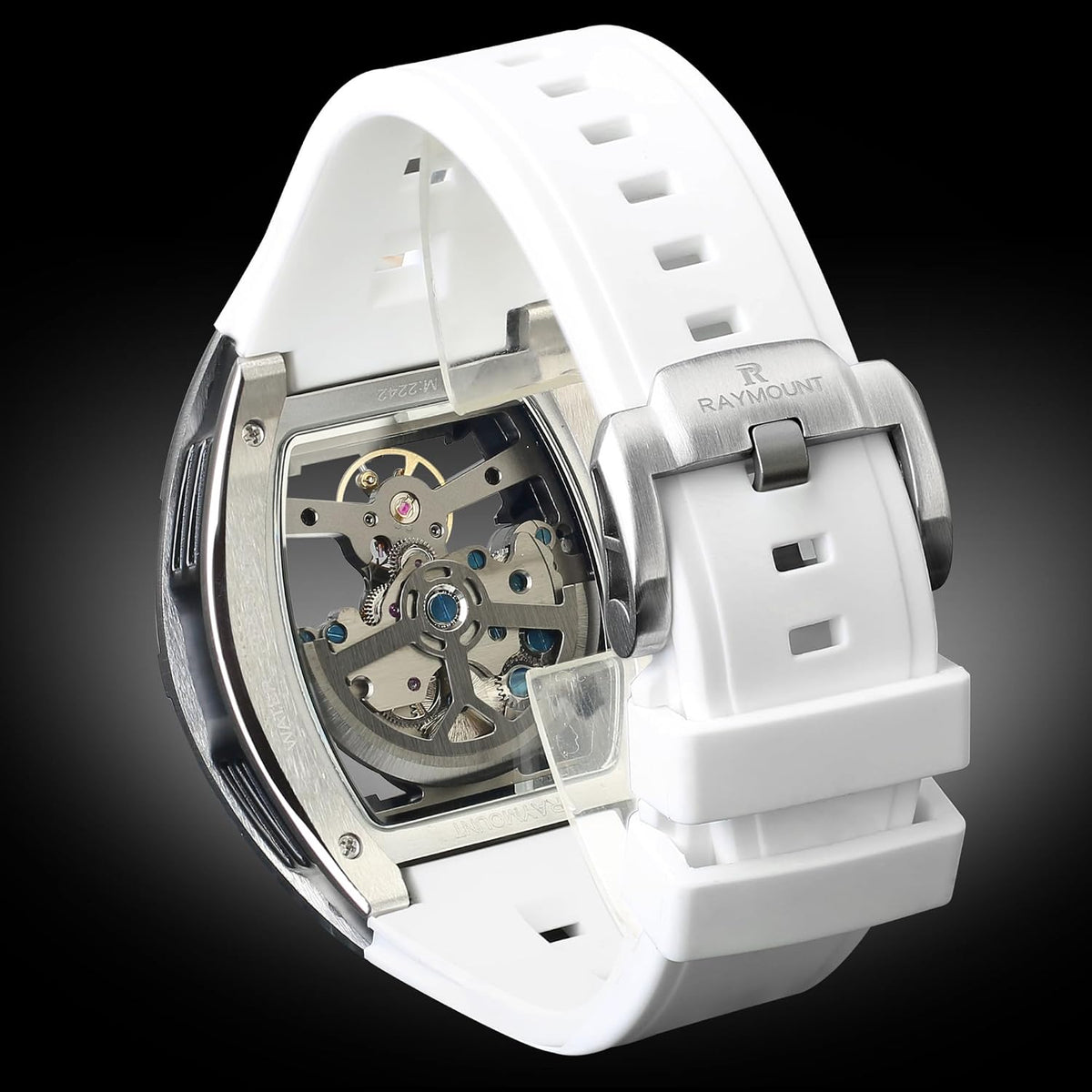 FORSINING Reloj automático para hombre con movimiento mecánico, esfera de esqueleto
