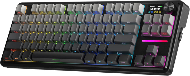 Redragon K743 PRO GB Teclado Gaming RGB 80% Gasket con Pantalla TFT...