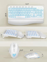 SABLUTE Combo de teclado y mouse inalámbricos, onda ergonómica con...