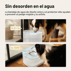Cheerble Fuente de agua para perros sin bombeos, fuente inalámbrica para mascotas, funciona con pilas, dispensador automático de agua D1 Pro de 4 l/135 oz para perros, bandeja de acero inoxidable con