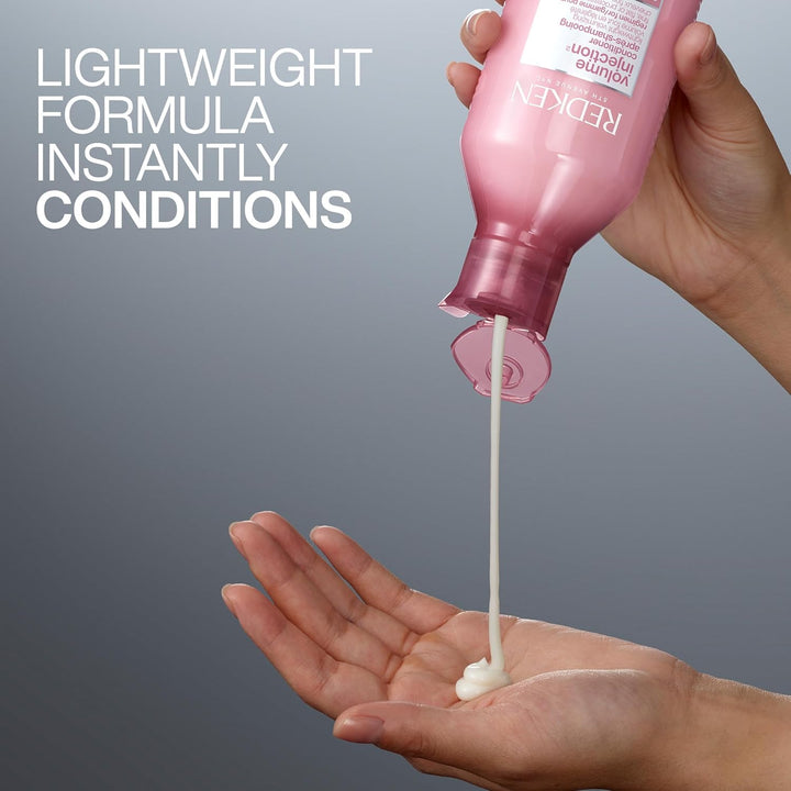 Redken Acondicionador de inyección de volumen para cabello fino, añ...
