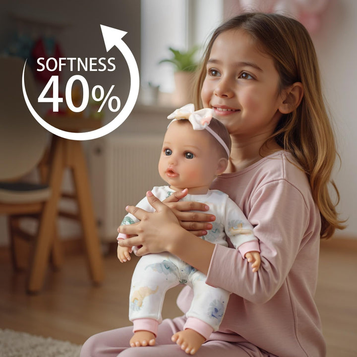 SCOM First Baby Doll Girl - Muñeca suave realista de 16 pulgadas co...