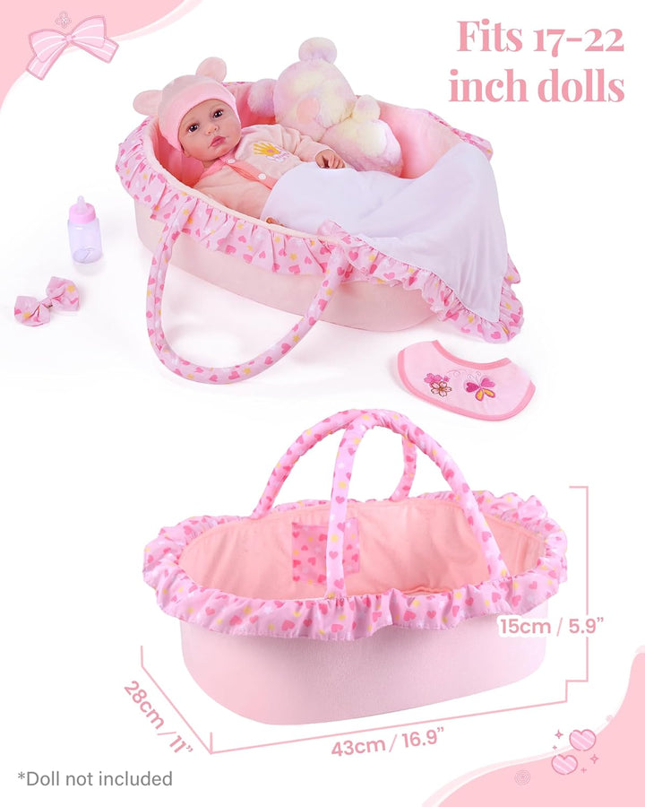 BABESIDE 8 piezas de ropa de muñeca Reborn con moisés para muñecas...