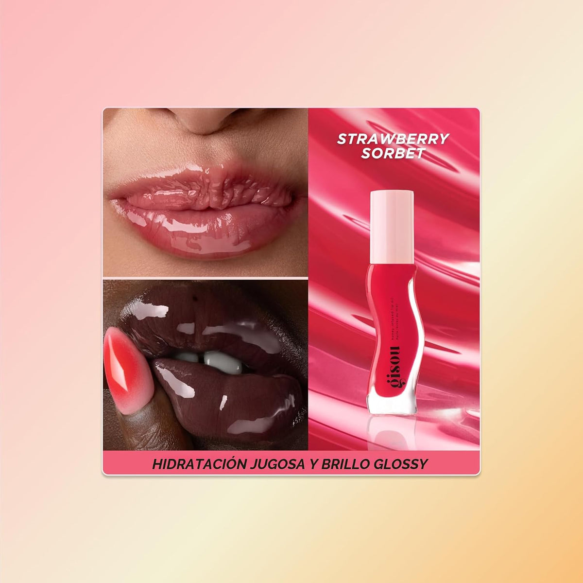 Gisou Aceite labial hidratante con infusión de miel, hidratante nut...