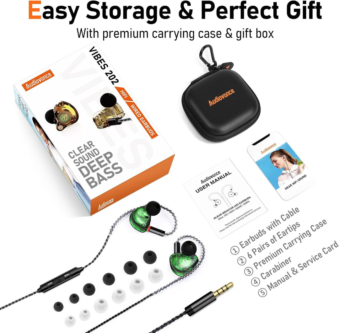 Vibes - Auriculares con cable 202M - Auriculares HiFi in Ear Monito...