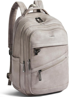 LATMAP Mochila de 43L para mujeres y hombres - Mochila de cuero veg...