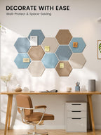 Paquete de 12 azulejos hexagonales de fieltro para tablón de