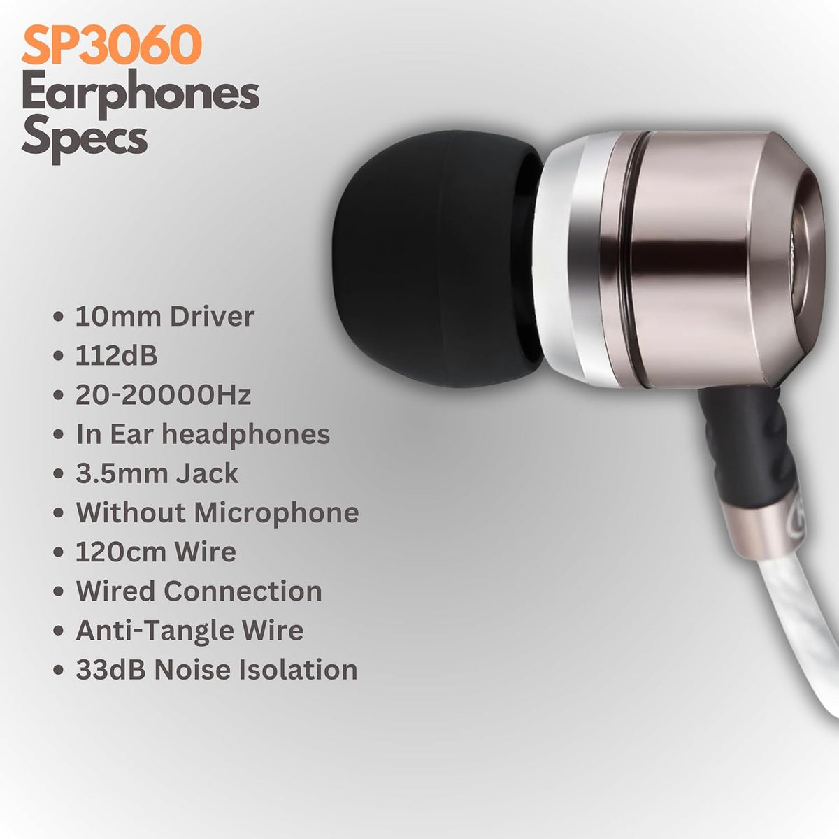 Sephia Auriculares con cable SP3060 audio HD impulsado por