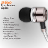 Sephia Auriculares con cable SP3060 audio HD impulsado por