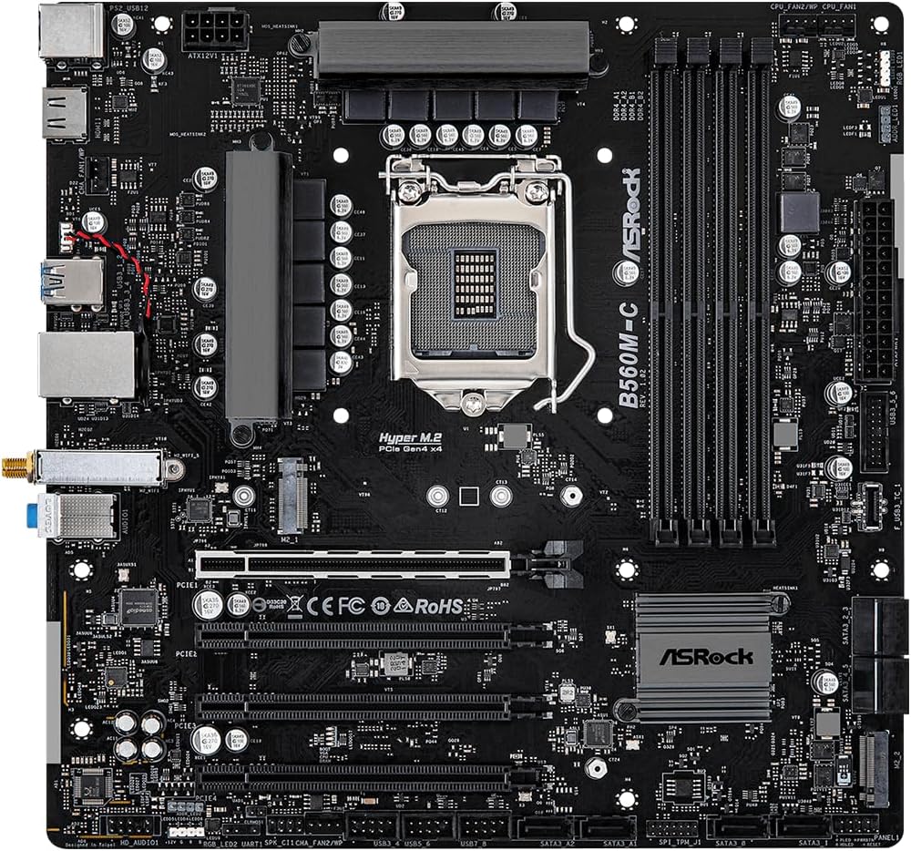 ASRock Placa base Micro-ATX B560M-C, soporta procesadores Intel Cor...