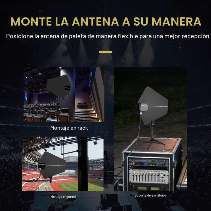 Paquete de sistema de distribución de antena UHF con estuche de tra...