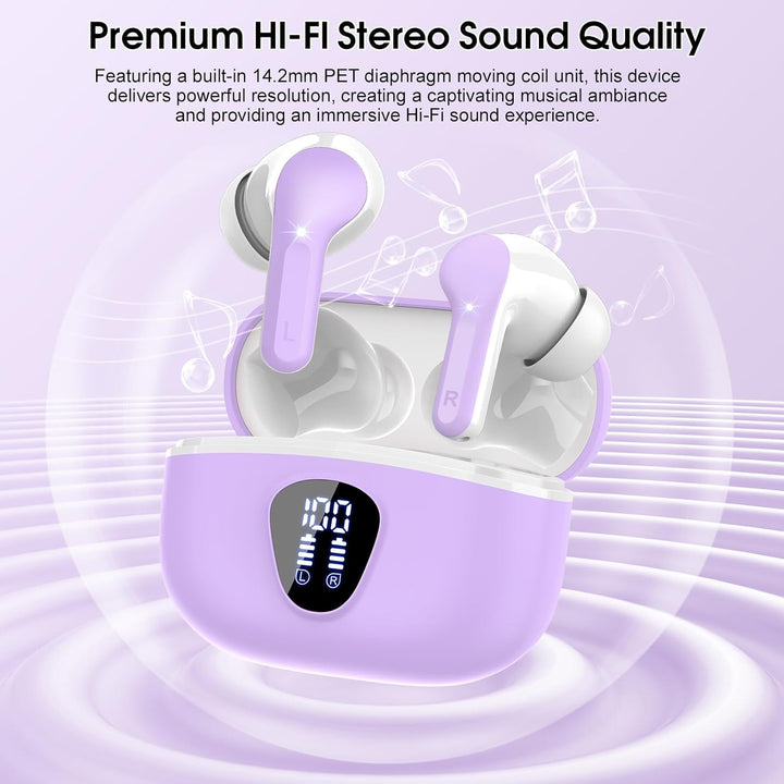 Auriculares inalámbricos, Bluetooth 5.4, estéreo de alta fidelidad,...