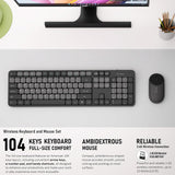 Whalices 52 Combo de teclado y mouse inalámbricos, teclas planas gr...
