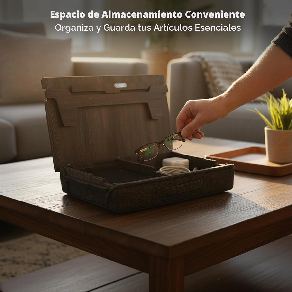 Vigo Wood Soporte para laptop con cojín e inclinación ajustable, es...