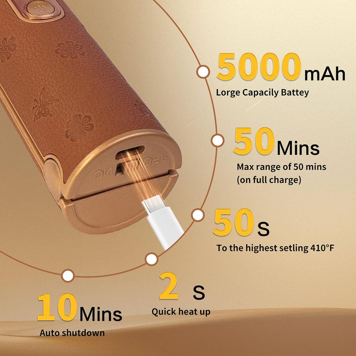 HUAJUN Cordless Mini Travel Titanium Hair Straightener Curler Flat...