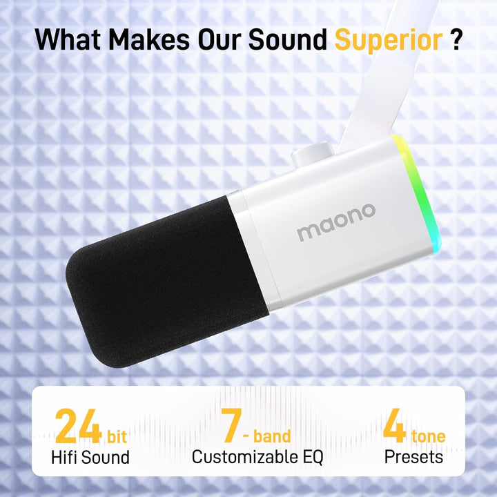 MAONO Kit de micrófono XLR\/USB para juegos: micrófono dinámico par...