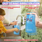 Máquina de burbujas, soplador automático de burbujas para niños pequeños, más de 8000 burbujas por minuto, enchufe eléctrico oscilante de 90° 200° o baterías para hacer burbujas, juguetes para fiesta