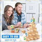 Libima 100 Dreidels de madera natural de Hanukkah Dreidels para decoración de fiestas de Hanukkah, proyectos, manualidades, suministros de fiesta familiar (2.7 pulgadas)