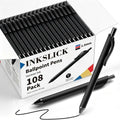 Paquete de 108 bolígrafos de tinta negra retráctiles a granel de
