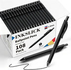 Paquete de 108 bolígrafos de tinta negra retráctiles a granel de