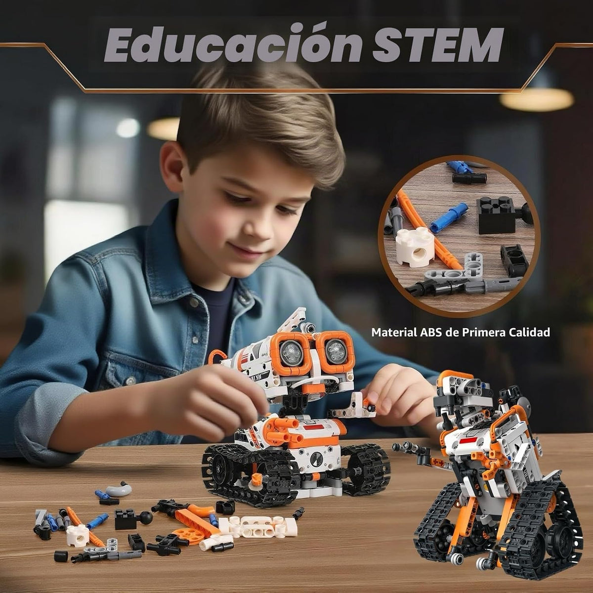 STEM - Kit de robótica para niños a partir de 6 años, robot de codificación de control remoto/aplicación 5 en 1, juguetes de construcción de ingeniería educativa con programación, proyectos científicos, gran regalo para niños y adolescentes