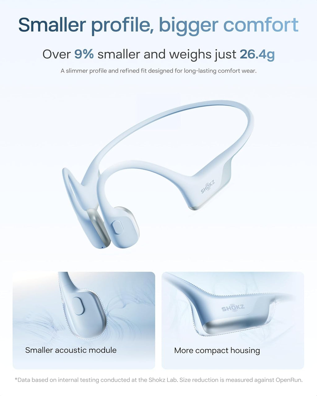 SHOKZ OpenRun Air 2 - Auriculares Bluetooth con conducción ósea, color azul