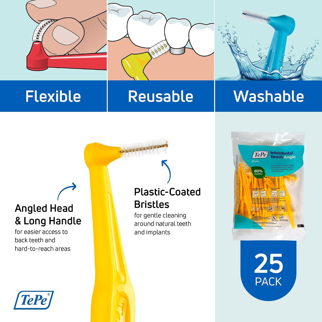TePe Cepillo interdental, ángulo de cepillo dental en ángulo para l...
