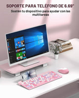Colorido combo de teclado y mouse inalámbricos, teclas redondas, te...