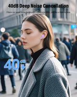 Auriculares inalámbricos, Bluetooth 5.4, estéreo de bajos, auricula...