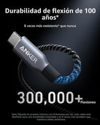 Anker Prime cable USB-C a USB-C, carga rápida de 240W, cable duradero (1 ft)