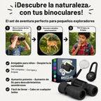 Binoculares para niños – Juguete perfecto para niños pequeños y niñas – Juego extenso que incluye lupa y brújula – Potente aumento 8 x 21 – niños de 3 a 12 años para niños pequeños