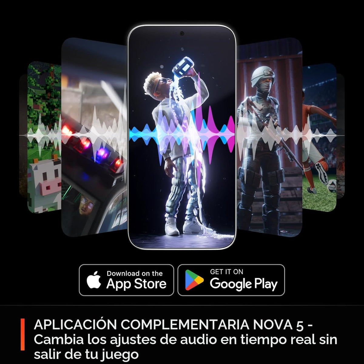 SteelSeries - Auriculares inalámbricos Arctis Nova 5 para juegos multisistema, controladores magnéticos de neodimio, batería (60 horas), 2.4 GHz, micrófono Gen2.X, PC, PS5, PS4, Switch, celular