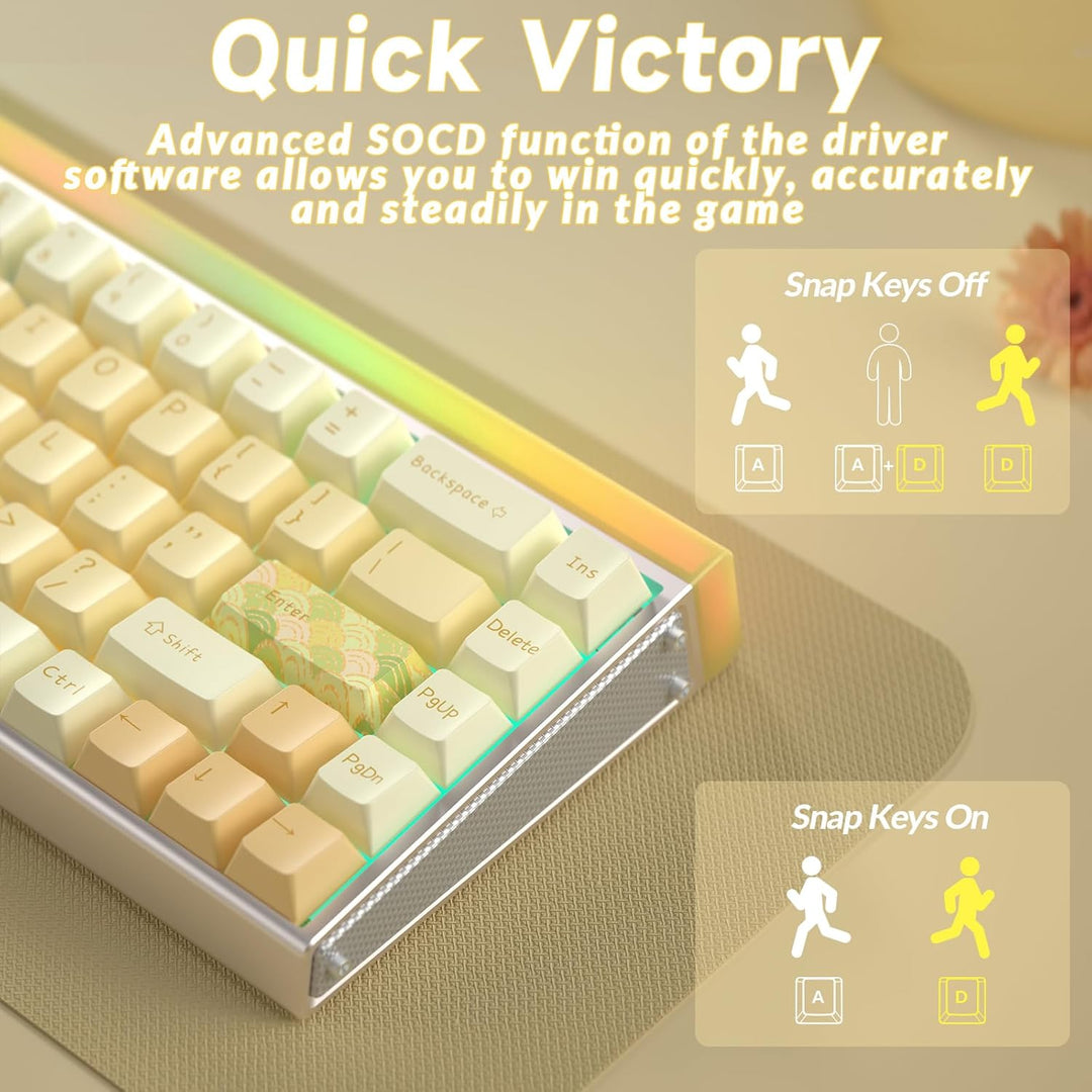 AULA Hero 68 HE Ultra - Teclado gaming con cable con interruptor ma...