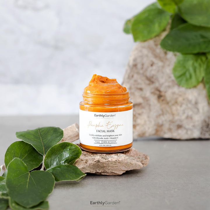 EarthlyGarden Máscara facial exfoliante con enzima de calabaza, tra...