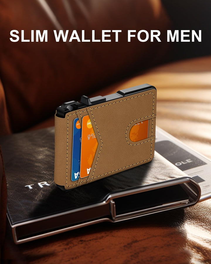Cartera para hombres, cartera minimalista para hombres de 9-13 tarj...