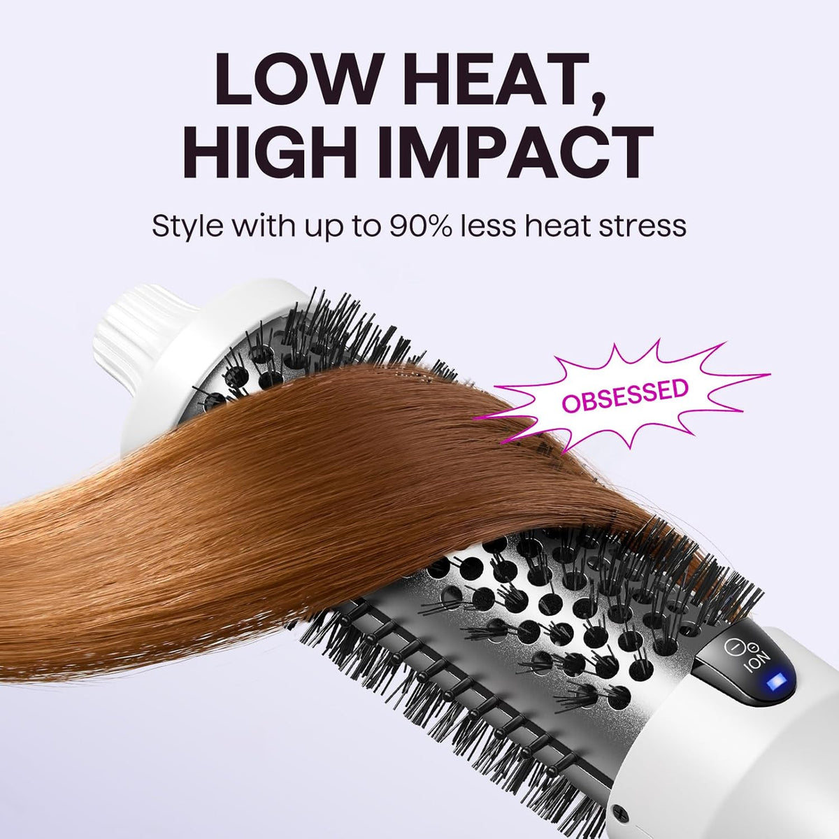 Wavytalk Cepillo Térmico Blowout Boost, Cepillo Redondo Calentado d...