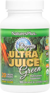 NaturesPlus Ultra Juice Green - 90 tabletas de dos capas, paquete d...
