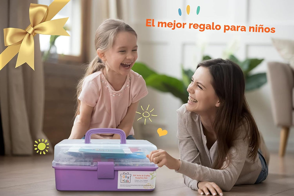 Olly Kids Kit de manualidades, suministros de arte y manualidades para niños de 4 a 8 años