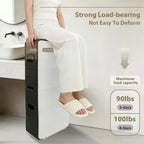 BGYMF 3-Tier Narrow Slim Bathroom Storage Cabinet,Movable,blanco
