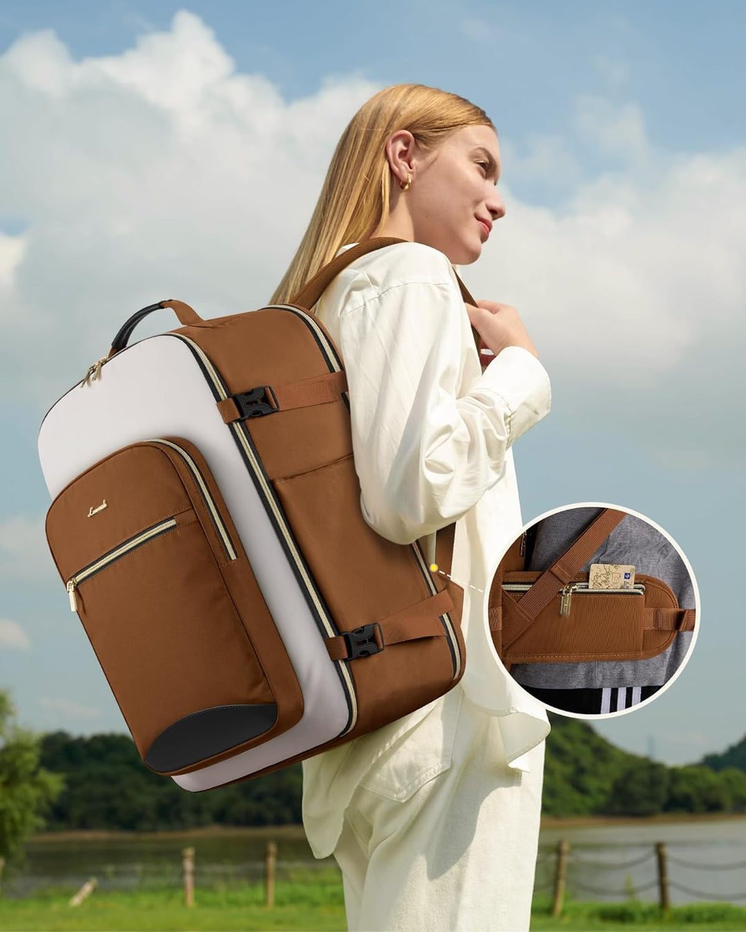 LOVEVOOK Mochila de equipaje de mano artículo personal bolsa de via...