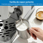 XIXUBX Máquina de café expreso en frío con espumador de leche, gris