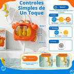 Juguetes de baño de cangrejo, máquina de baño de burbujas 4 en 1 con cabezal de ducha, luz para niños pequeños y máquina de burbujas de baño, juguete de bañera para bebés de 1 a 3, 4 a 8 años