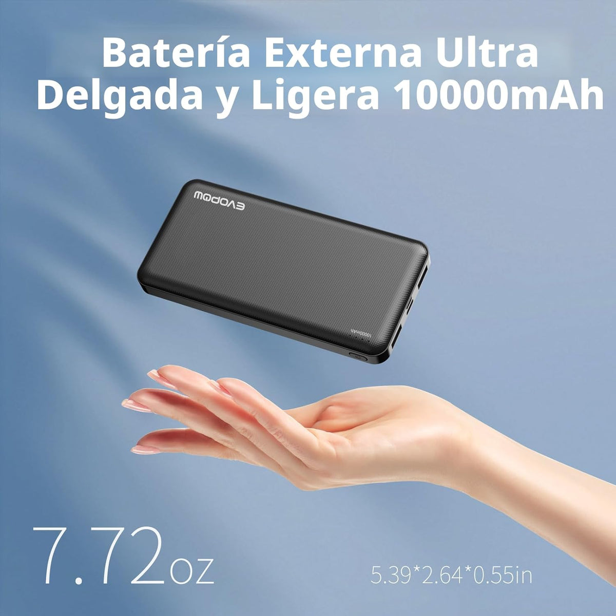 Paquete de 2 cargadores portátiles, banco de energía de 10000 mAh, 1-negro y negro