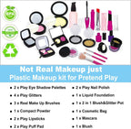 TEPSMIGO - Kit de maquillaje de simulación para niñas, juego de maquillaje para niños, con bolsa de cosméticos para cumpleaños y Navidad, juego de maquillaje de juguete para niñas pequeñas a partir de 3 años (no maquillaje real)