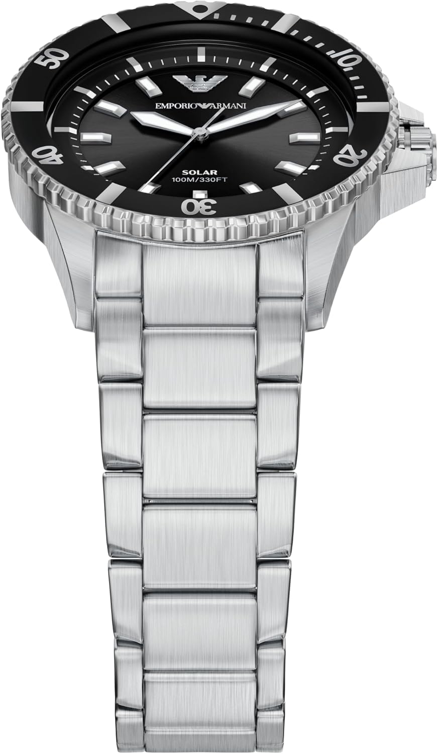 Reloj Emporio Armani World Explorer de acero inoxidable, tres agujas y energía solar