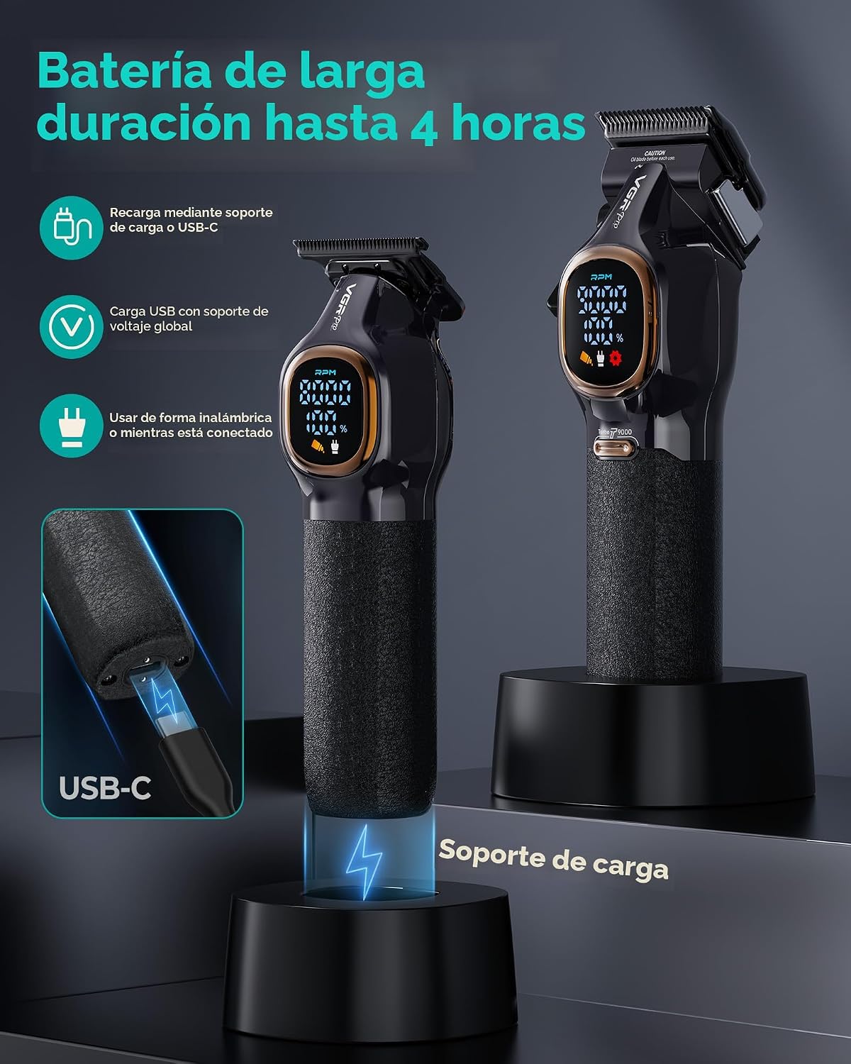 VGRPRO Cortadora de pelo profesional para hombres, cortadora de pel...