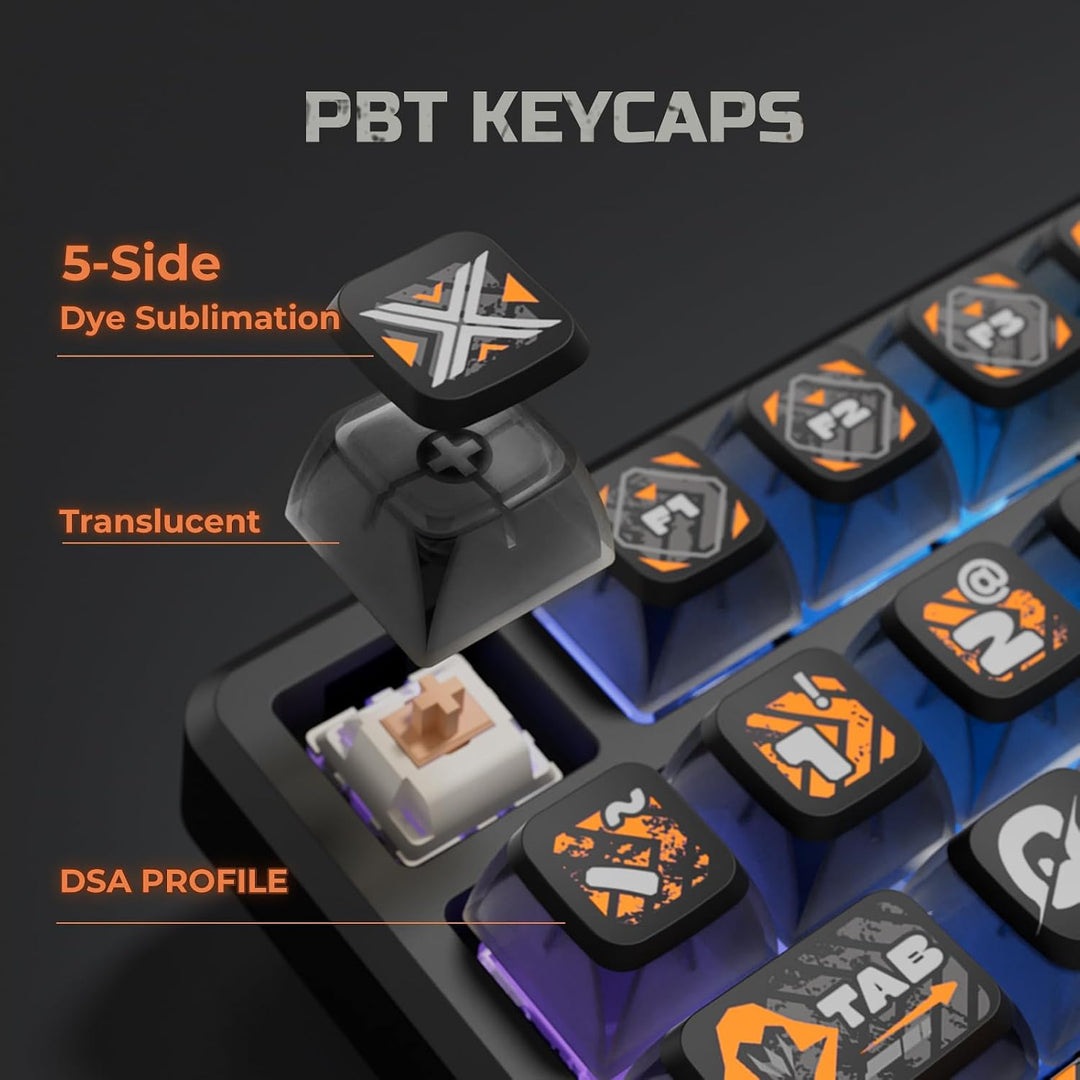 RK ROYAL KLUDGE R98 Pro Teclado mecánico con cable, teclado RGB par...