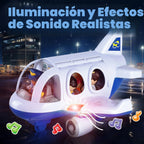 Juguetes de avión PLAY para niños - Juguetes de avión para niños pequeños, aviones de viaje para niños de 2 años en adelante con figuras pequeñas y portaequipaje, avión musical con luces para regalos