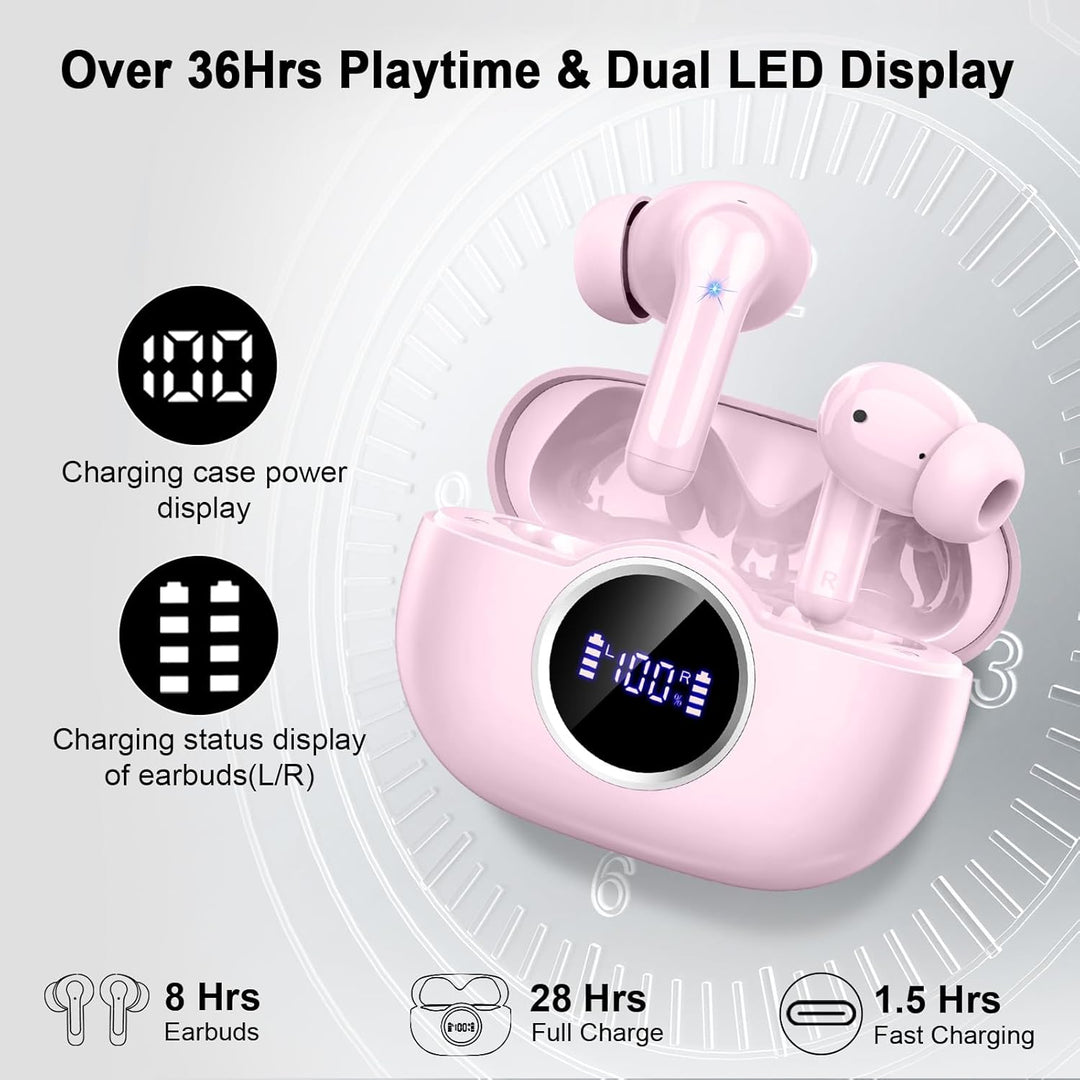 Auriculares Bluetooth 5.4, auriculares inalámbricos 2026 3D-estéreo...
